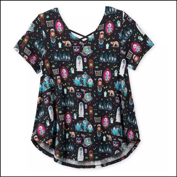 DISNEY HAUNTED MANSION CRISS-CROSS DETAILED BACK T-SHIRT XS - Picture 11 of 11